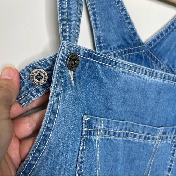 UNIONBAY Juniors Size Small Rosemarie Drapey Denim Romper NEW Blue Tencel Jean - Picture 6 of 12